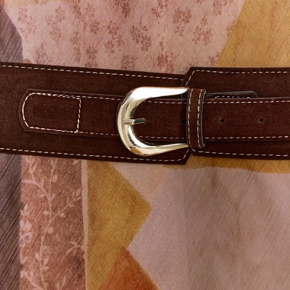 Patchwork Print Belted Mini Dress, Multicolor, Za… - image 12